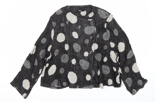 Elegant Women's Black Polka Dot Lace Jacket