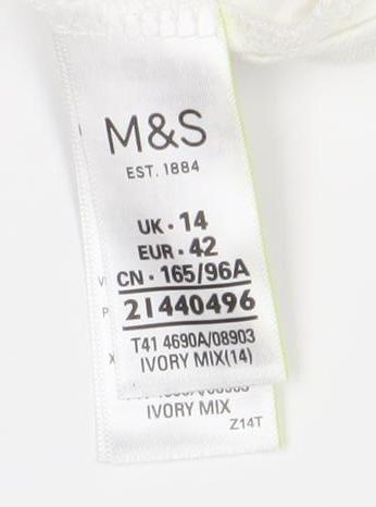 Marks and Spencer Women's White 3/4 Sleeve Viscose Blouse