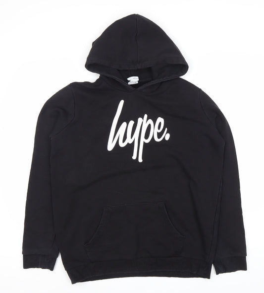 Hype Boys Black Logo Pullover Hoodie 16 Years