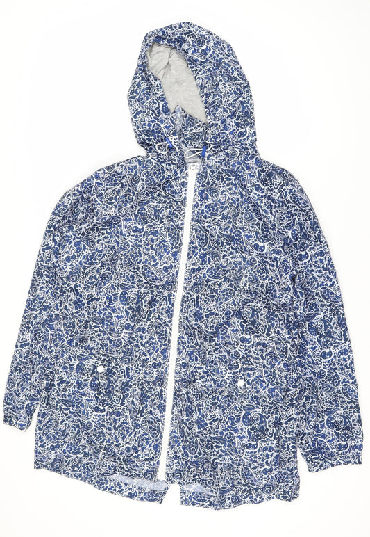 Marks and Spencer Women's Blue Paisley Rain Jacket M