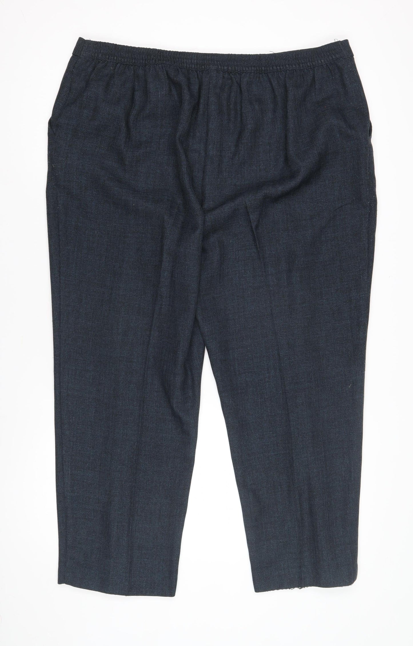 Honor Millburn Women's Blue Herringbone Trousers Size 20