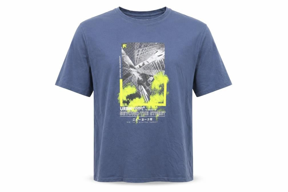 U.S. Athletic Men's Blue Large Graphic Print T-Shirt