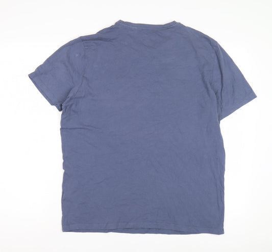 U.S. Athletic Men's Blue Large Graphic Print T-Shirt