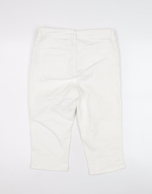 Women's White Cropped Trousers Size 10