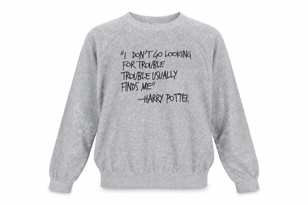 Unisex Adults UK 20 Regular Harry Potter Grey Pullover Sweatshirt
