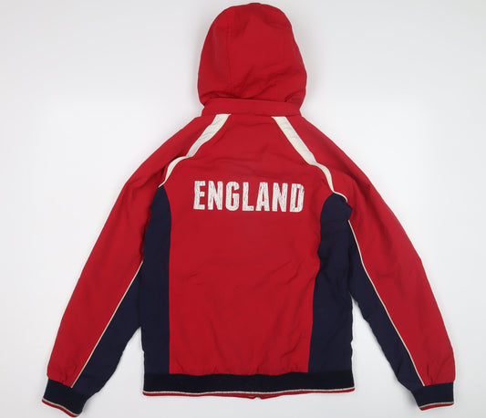 Marks and Spencer Boys Red Track Jacket 13-14Y Hooded Full Zip