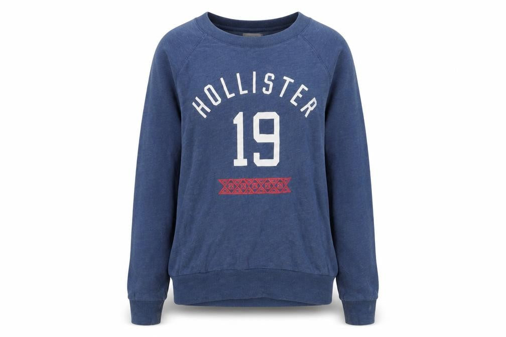 Unisex Adultss UK Size XS Hollister Blue Cotton Blend T-Shirt
