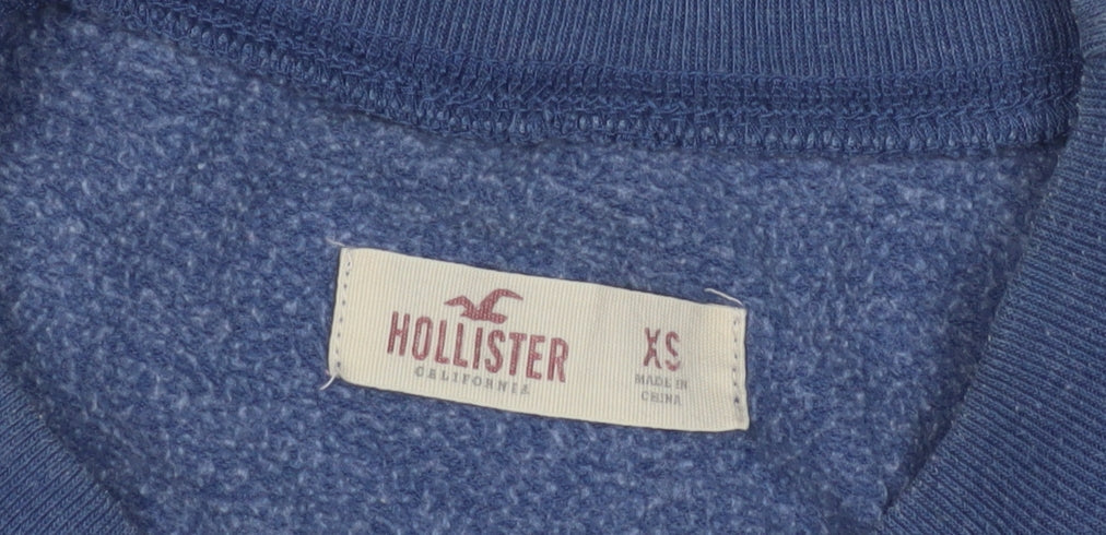 Hollister Blue Unisex XS T-Shirt with Long Raglan Sleeves