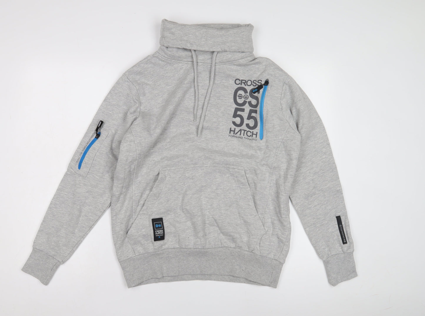 Cross Hatch Men's Grey Medium Sweatshirt with Logo and Zip