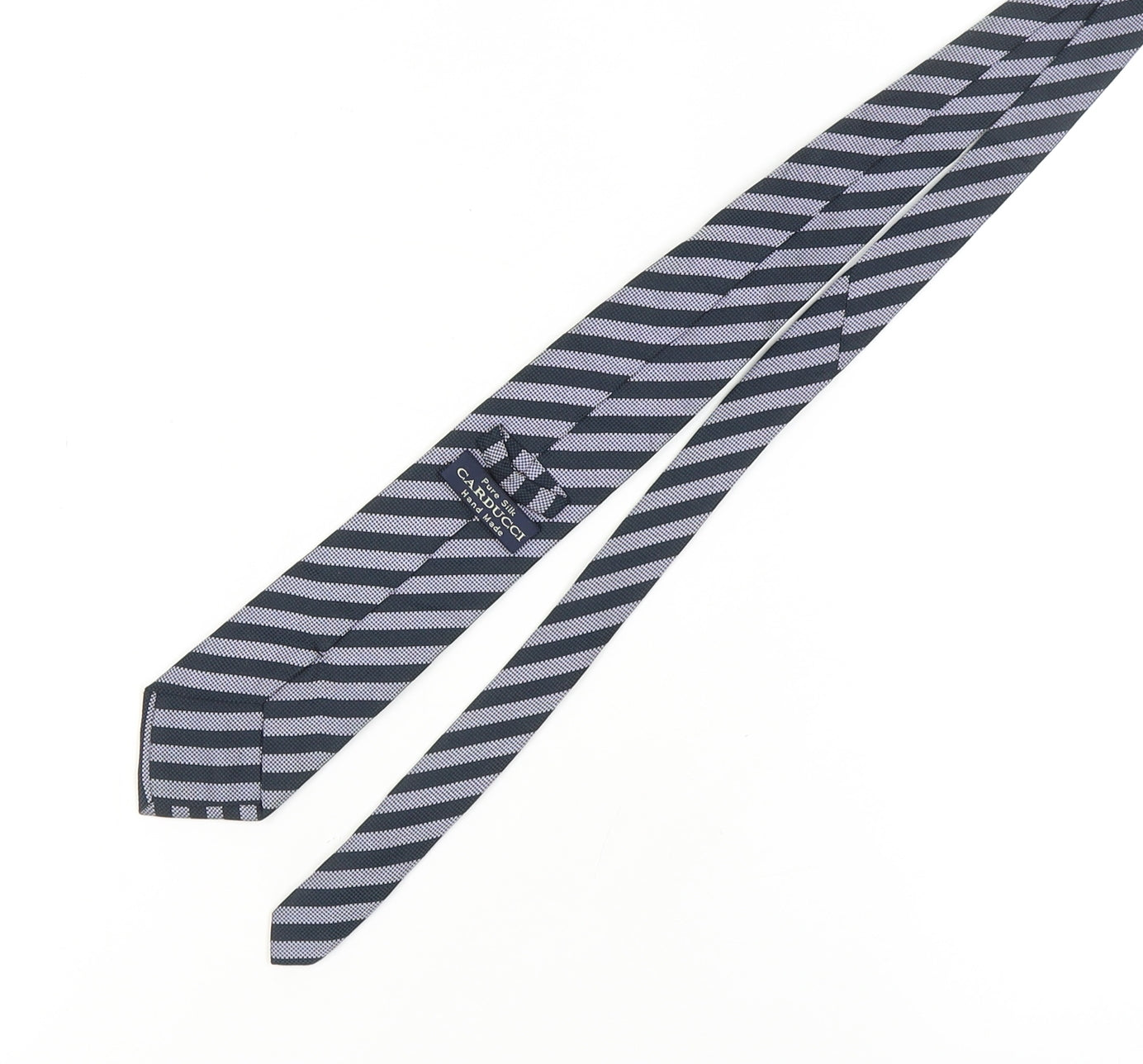 Carducci Men's Black Silk Striped Designer Handmade Tie