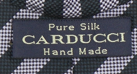 Carducci Men's Black Silk Striped Designer Handmade Tie