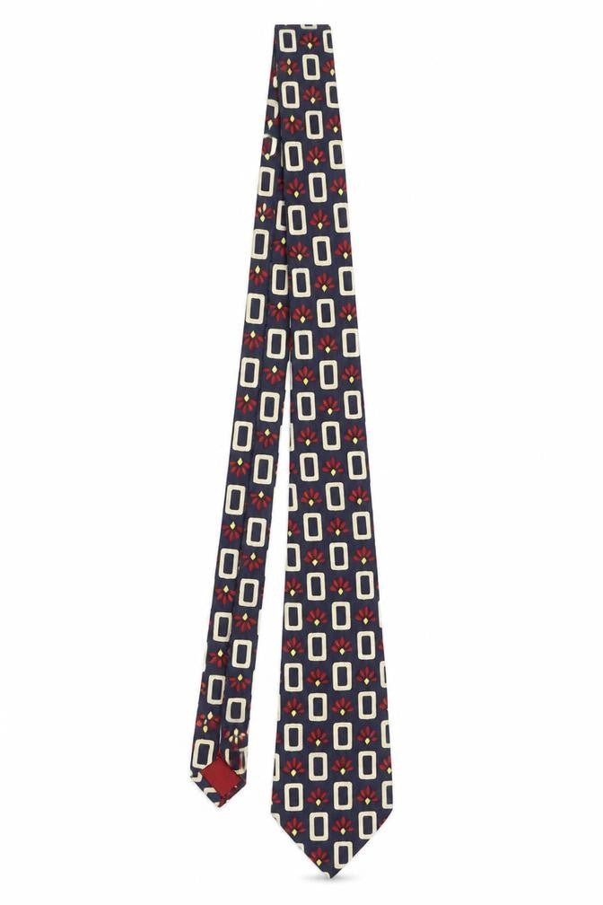 Valentino Men's Multicoloured Geometric Silk Cravat