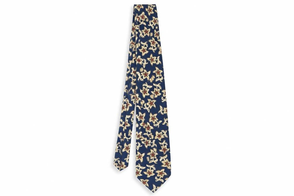 Kurt Geiger Men's Blue Floral Silk Tie
