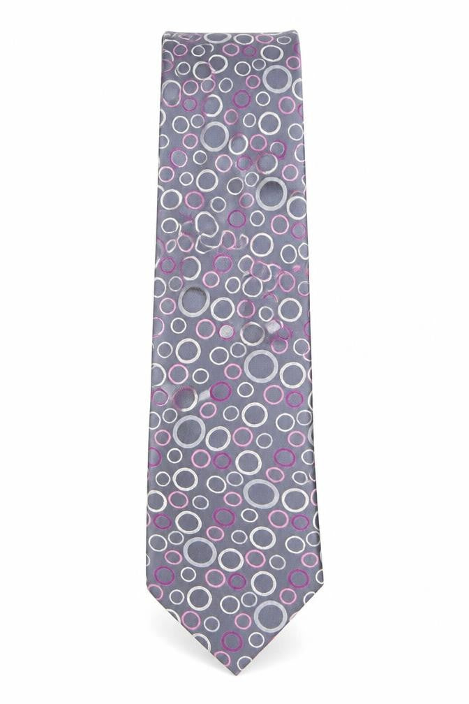Thomas Nash Men's Grey Geometric Tie