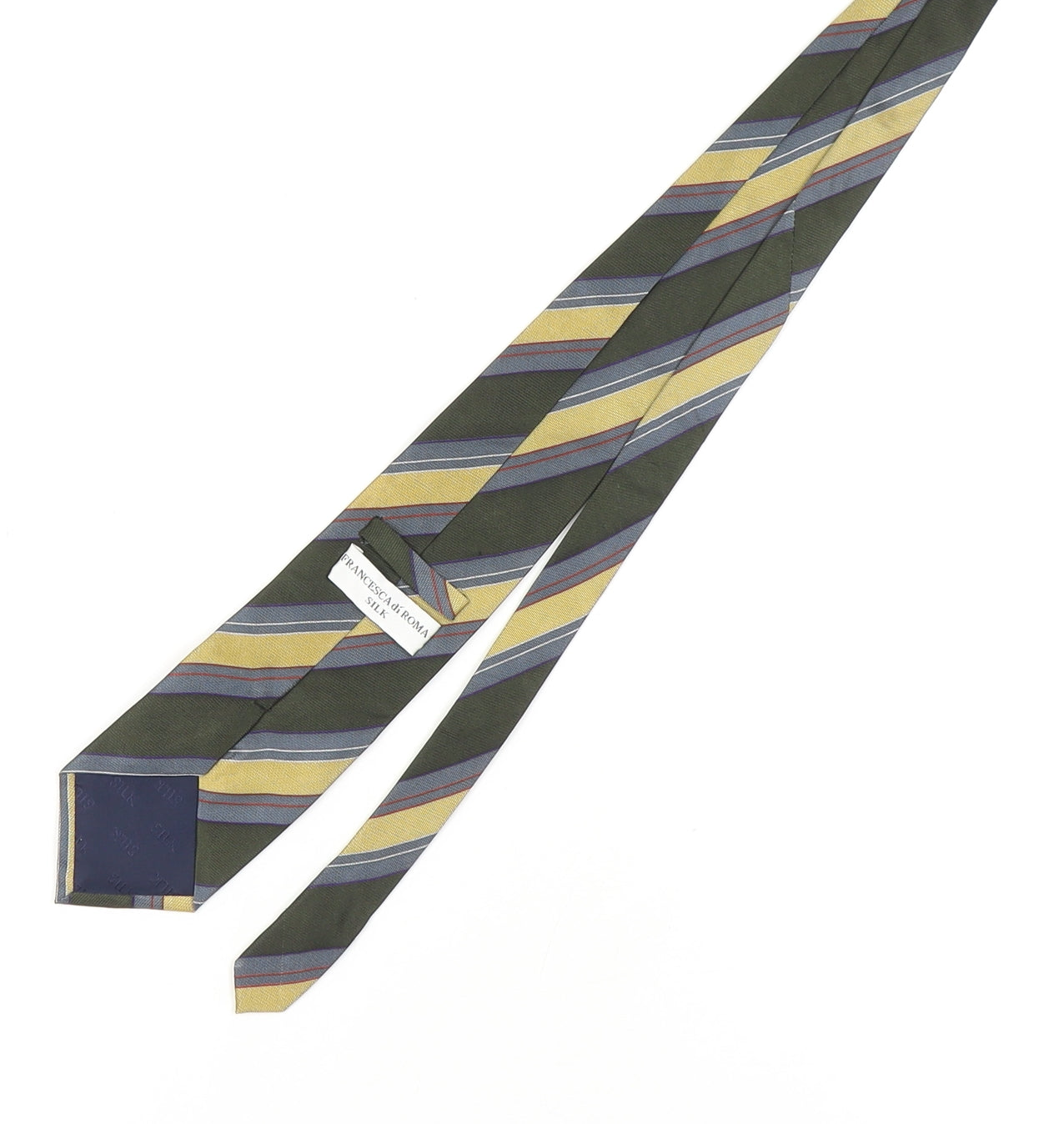 Francesca di Roma Men's Green Striped Silk Tie