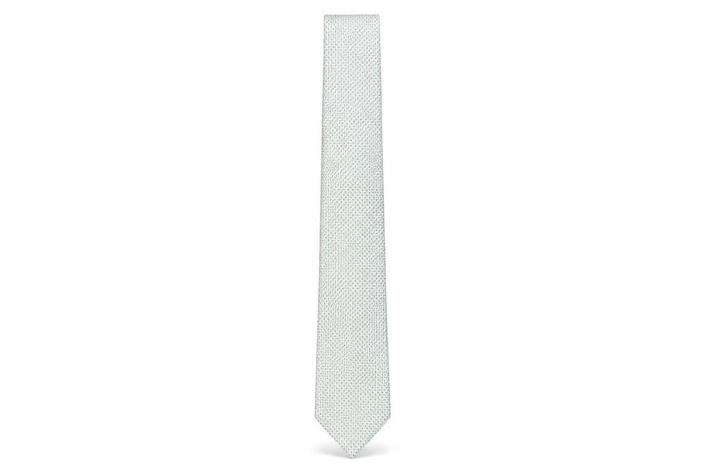 Front view of Jaeger Men's Blue Slim Geometric Silk Tie