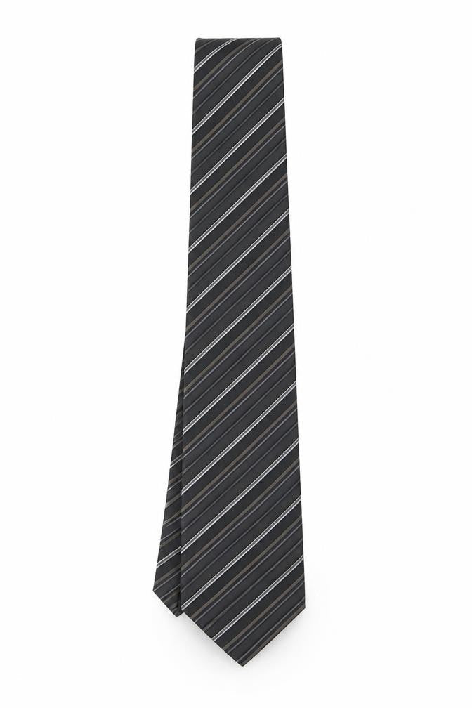 Michaelis Men's Black Striped Silk Tie