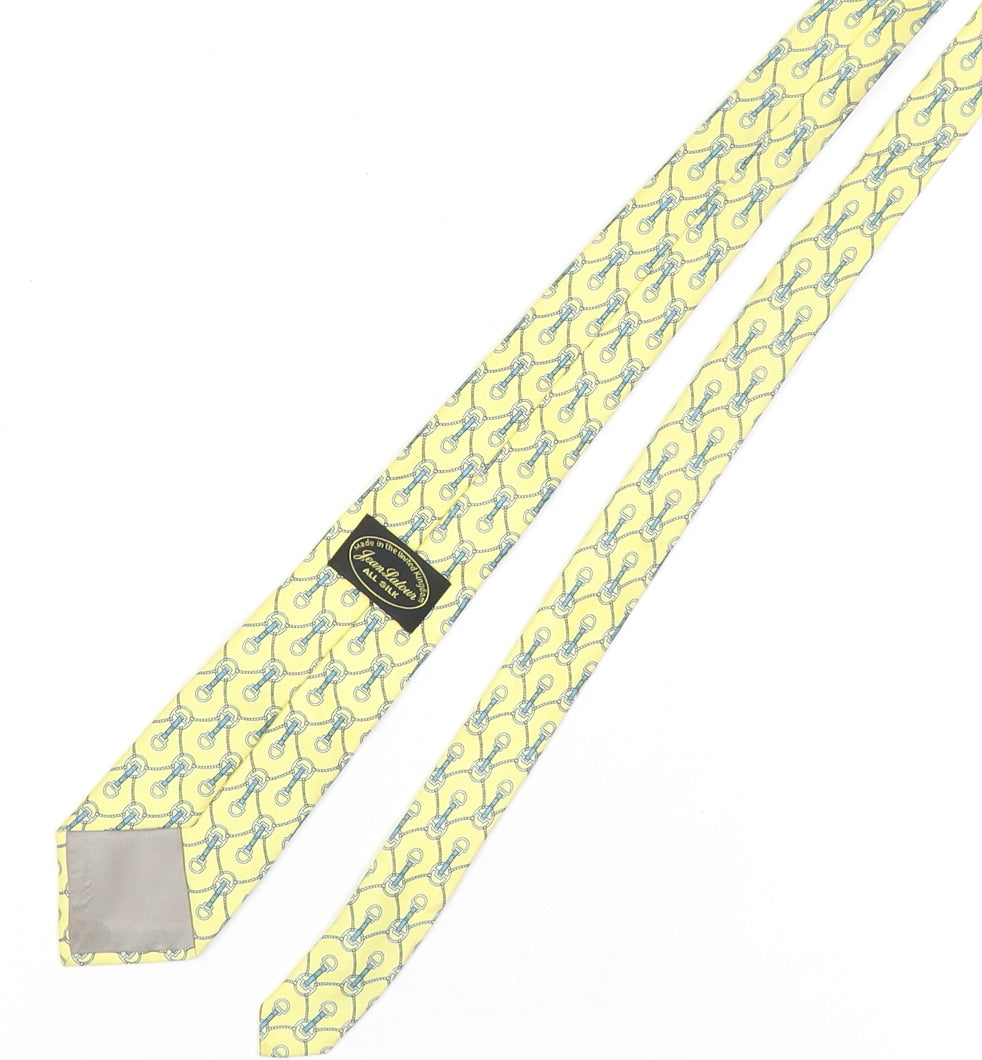 Jean Latour Men's Yellow Silk Geometric Tie
