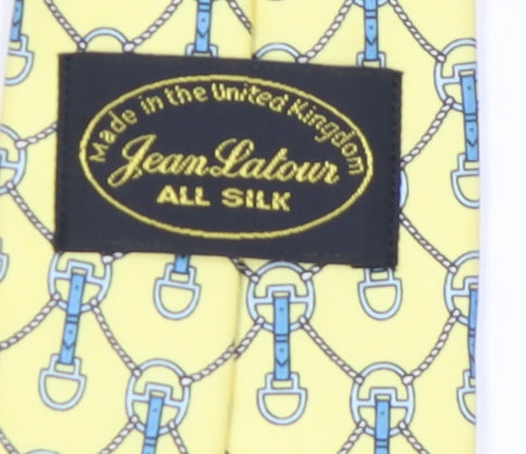 Jean Latour Men's Yellow Silk Geometric Tie
