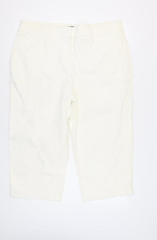 Next Women's White Cotton Trousers Size 22