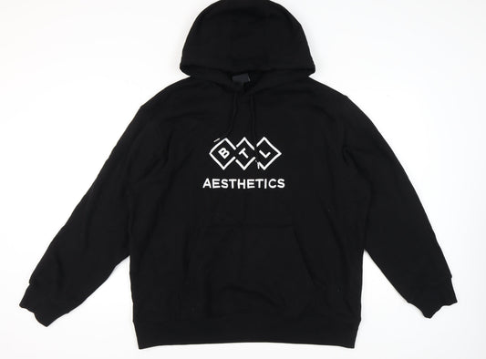 H&M Men's Black 2XL Pullover Hoodie - Stylish & Comfy
