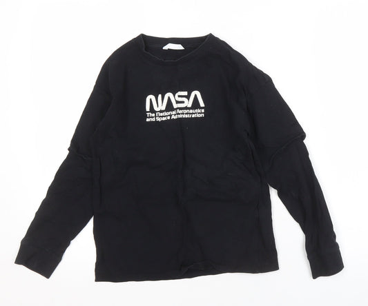 Marks and Spencer Boys Black NASA Long Sleeve T-Shirt 10 Years