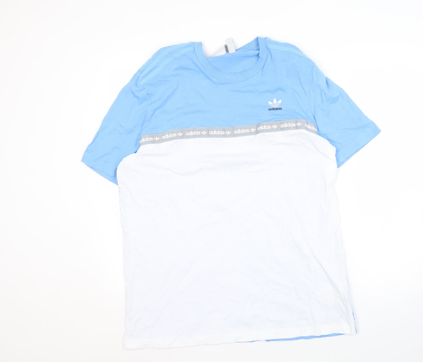 Adidas Men’s XL Blue Colourblock Crew Neck T-Shirt