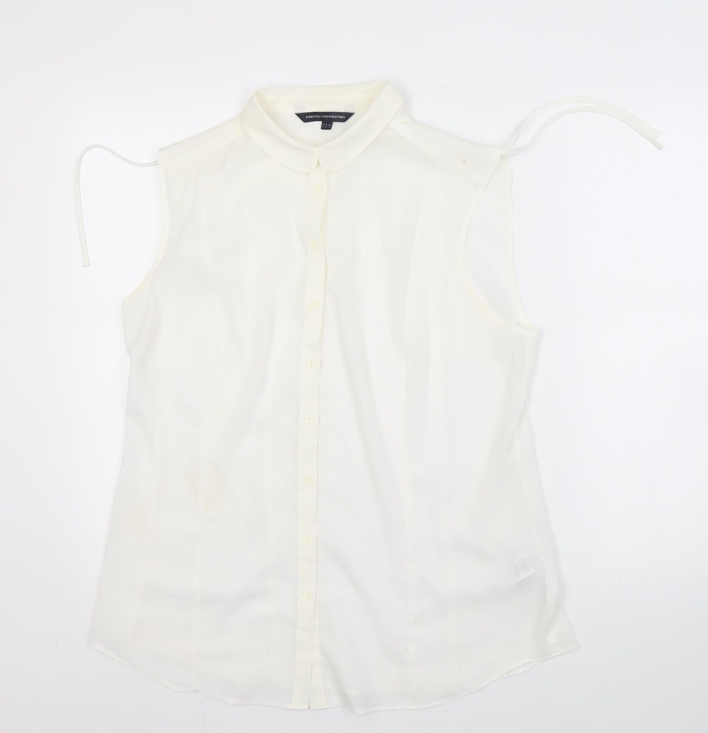 French Connection Women's White Button-Up Top Size 16