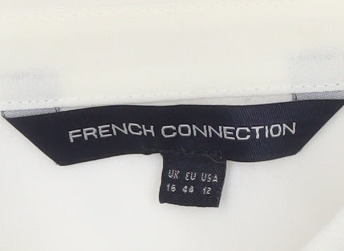 French Connection Women's White Button-Up Top Size 16