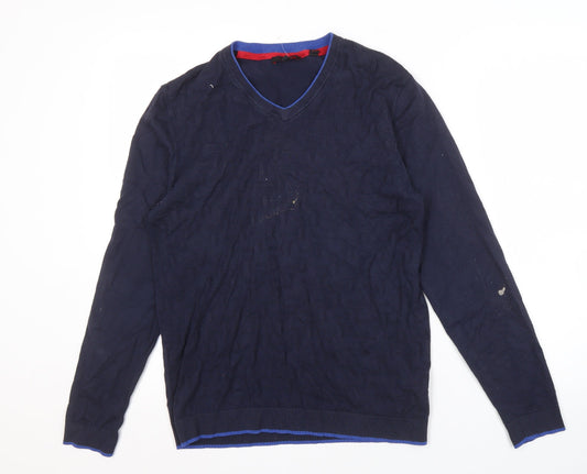 Ted Baker Men's Blue Jumper, L - V-Neck, Cotton Blend