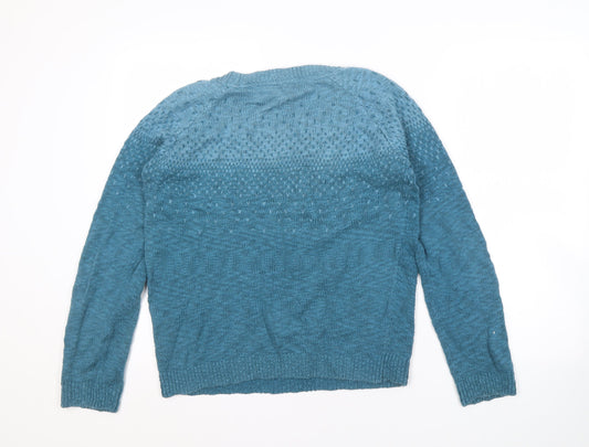 FatFace Blue Women's Pullover Jumper, Size 12, Cotton