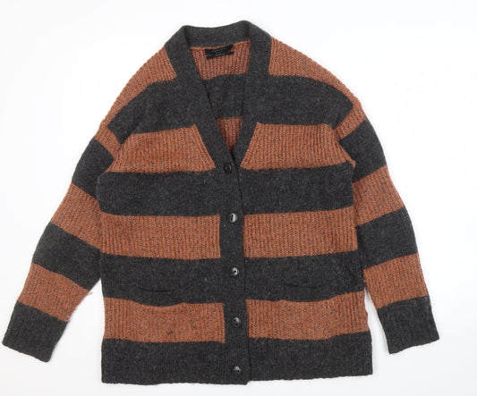 AllSaints Unisex Striped Cardigan XS Multicoloured Knit