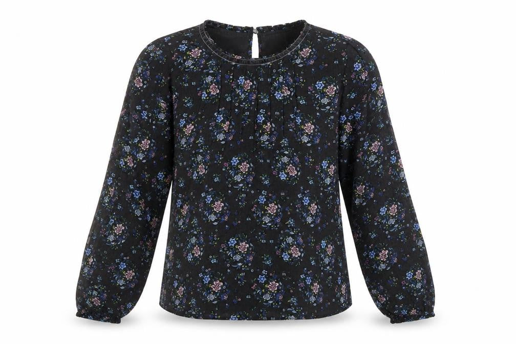 Womens UK Size M LOFT Black Polyester Blouse