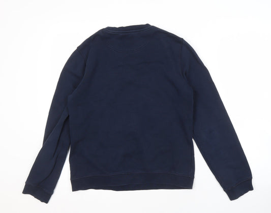 Kenzo Men's Blue Pullover Sweatshirt, L, Embroidered Logo