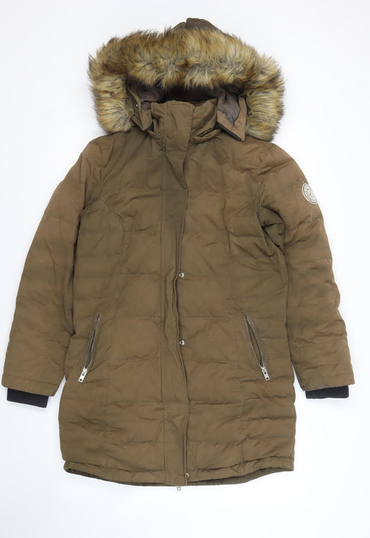 Jack Wills Women's Green Size 10 Puffer Jacket