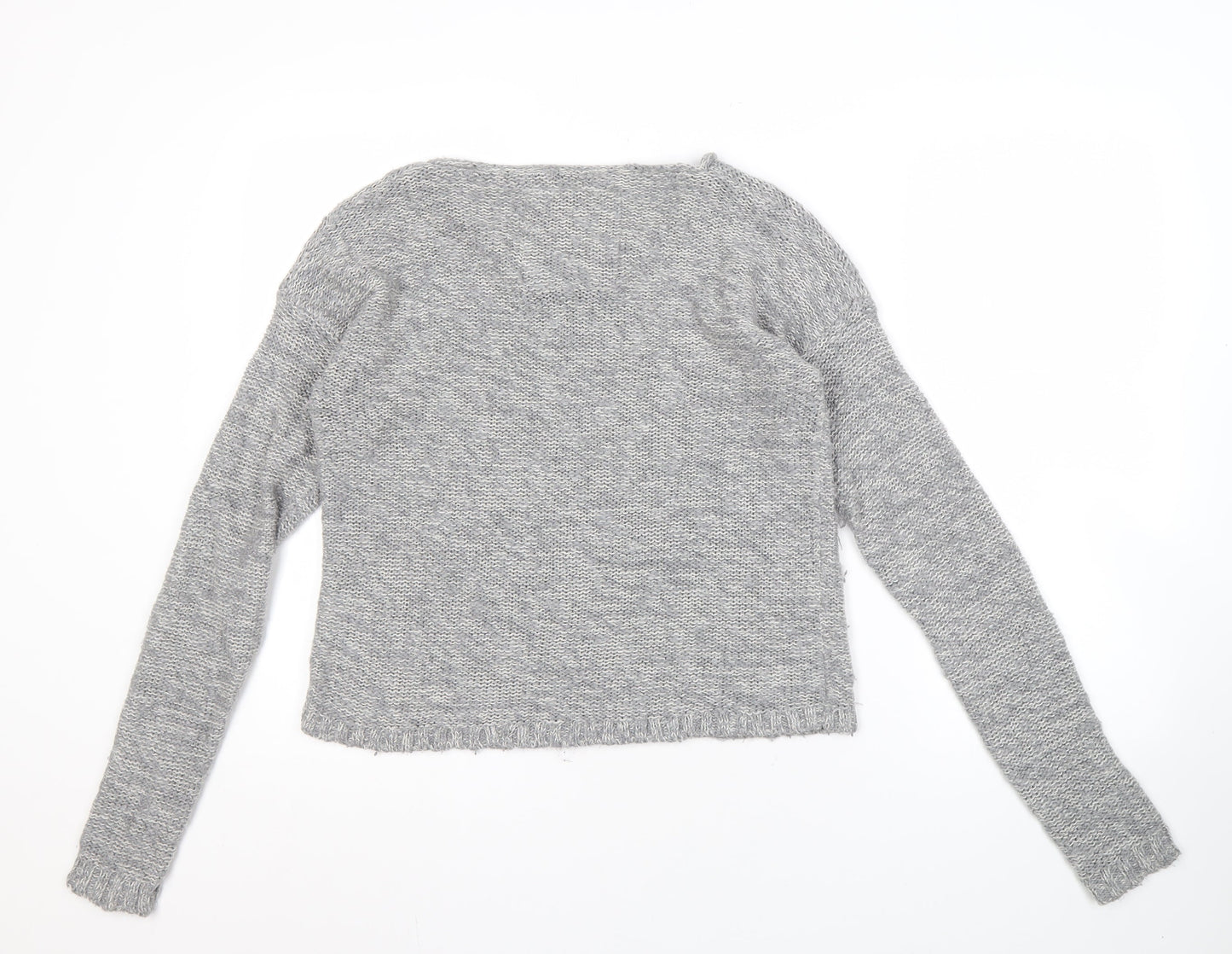 Superdry Women’s Grey Floral Knit Pullover Jumper, M
