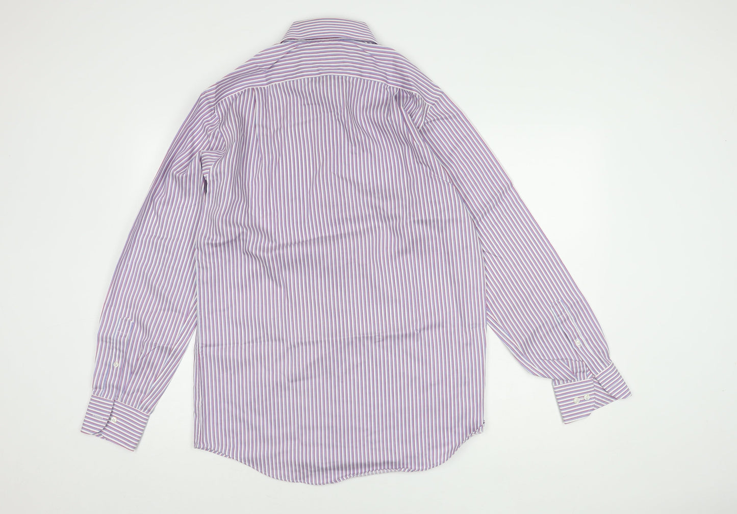 Marks and Spencer Men's Striped Button-Up Shirt, Size 38