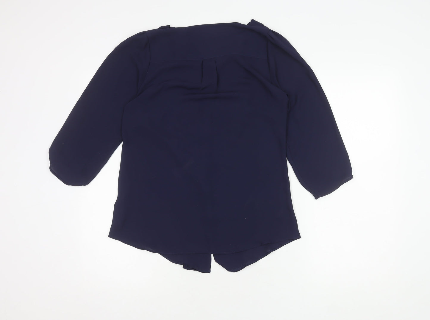 Marks & Spencer Women's Navy Blouse, UK 8, Button Accents