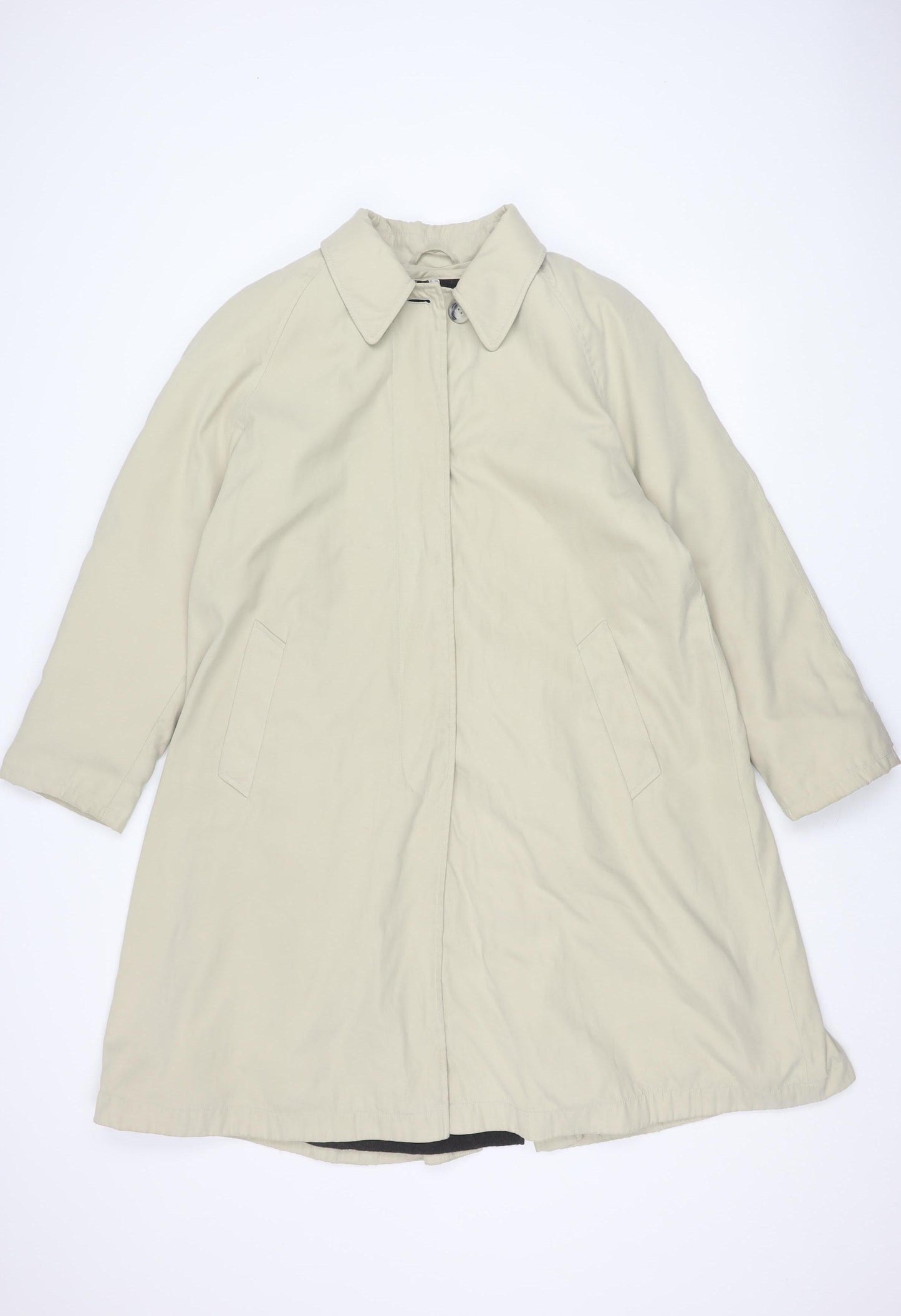Girell Men's Beige Overcoat, Size 36, Button Closure