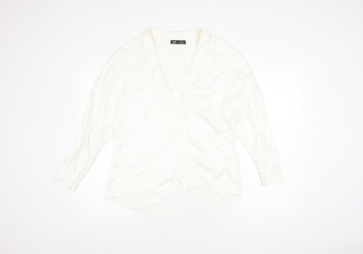 Zara Women's White Wrap Blouse M