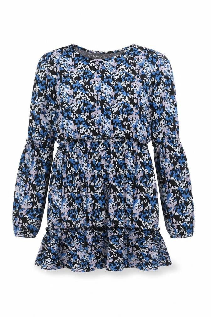 Mode-LL Women's Black & Blue A-Line Dress, UK Size 10