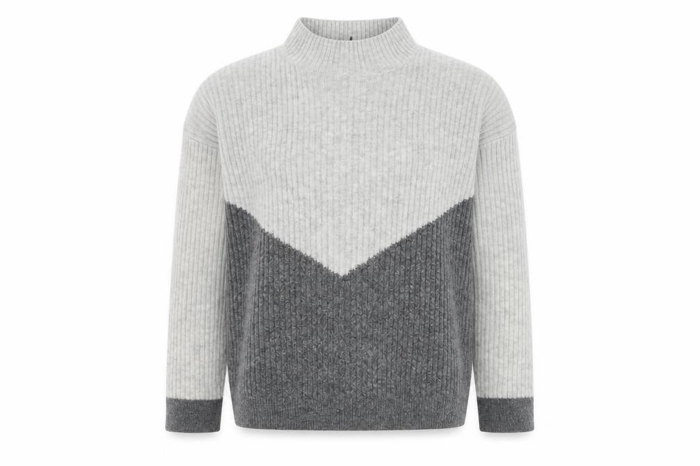 Marks and Spencer Women's Grey Mock Neck Pullover Jumper
