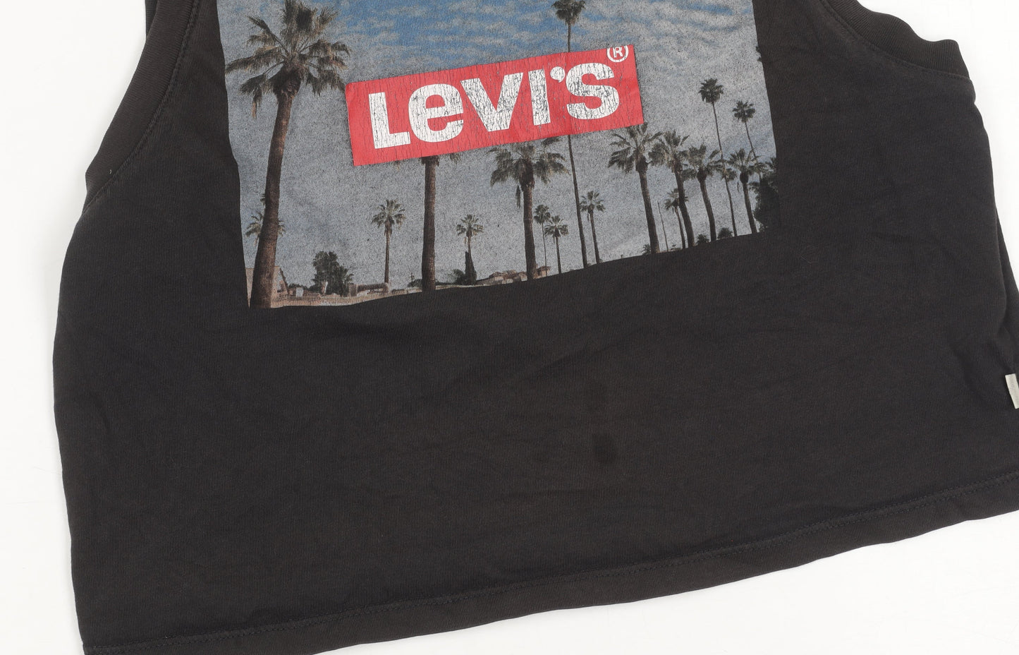 Levi's Women's Black Cropped Graphic Tank Top XS