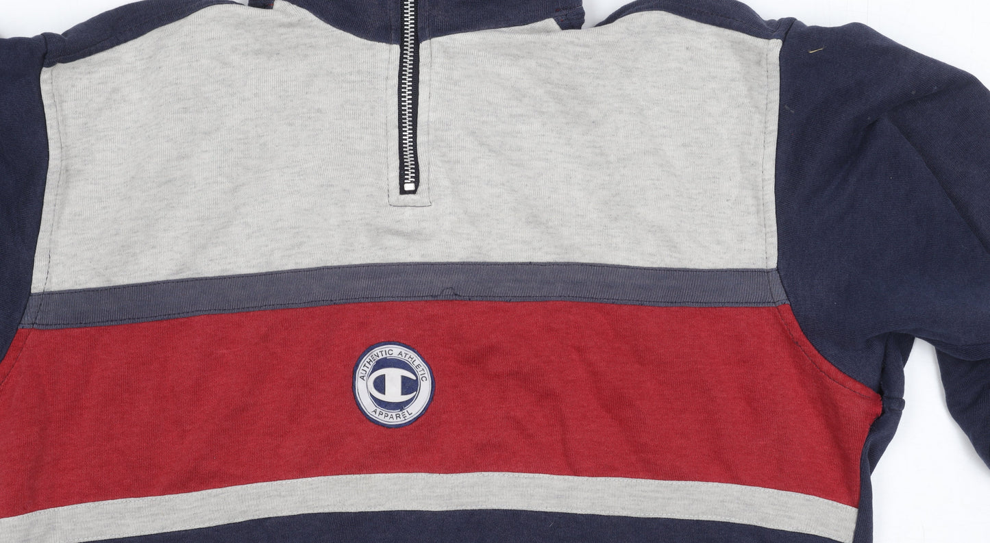 Champion Red, Blue & Grey Striped Sweatshirt, Unisex Adults, Size 164