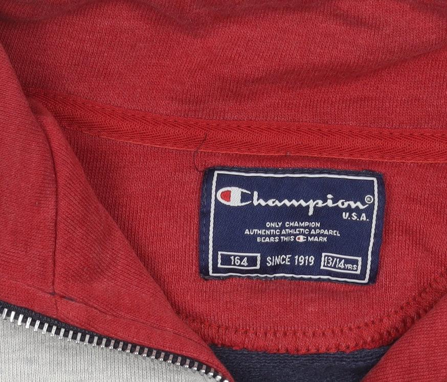 Champion Red, Blue & Grey Striped Sweatshirt, Unisex Adults, Size 164