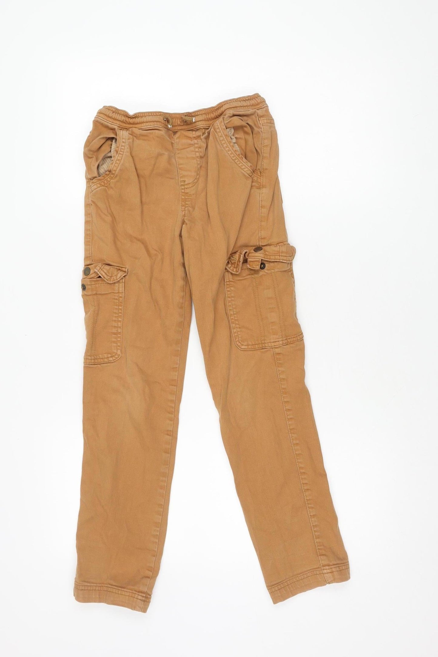 FatFace Boys Brown Cargo Trousers, Size 9, Elastic Waist