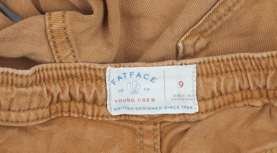 FatFace Boys Brown Cargo Trousers, Size 9, Elastic Waist