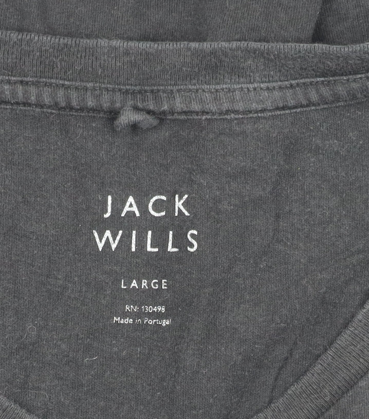 Jack Wills Men's Black Basic T-Shirt Size L