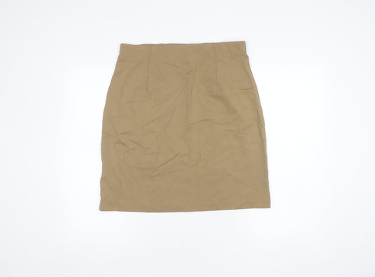 Marks and Spencer Women's Beige Long Pencil Skirt, Size 14