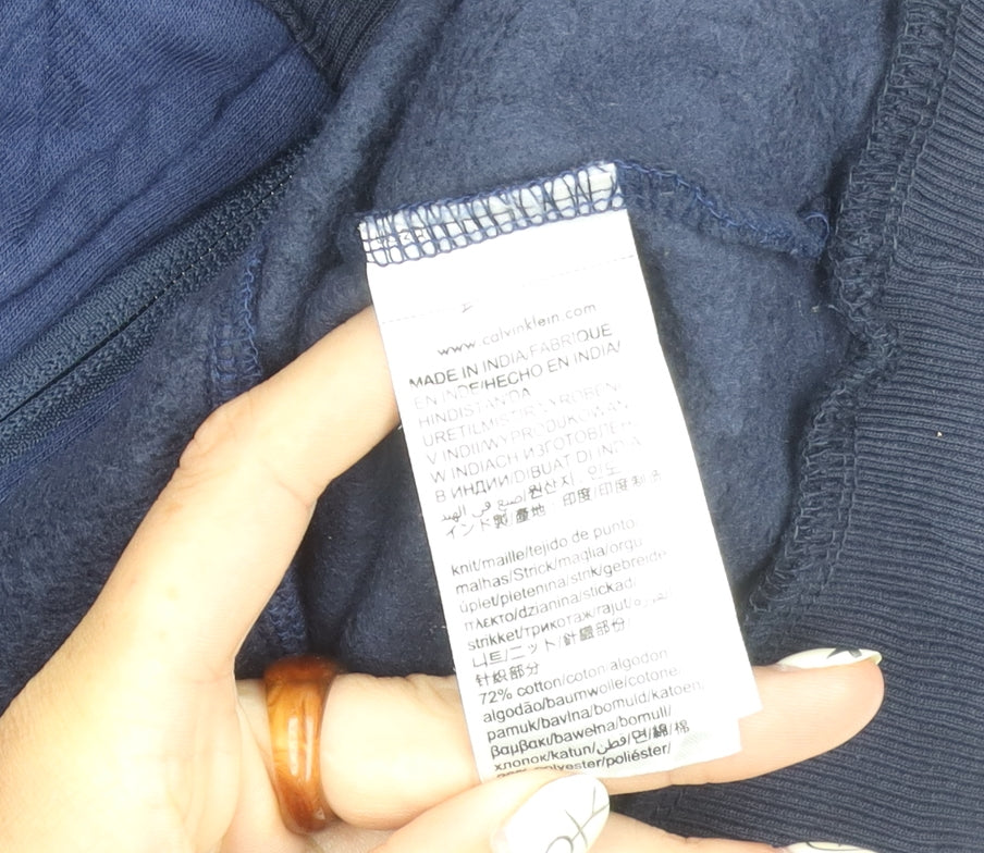 Calvin Klein Men's Blue Cotton Jacket, Size L, Casual